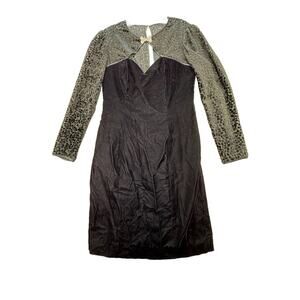 VTG Y2K Reggio Womens Velvet Rhinestone Jewel Dress Size 8 Sheer Sleeve‎ Bodycon